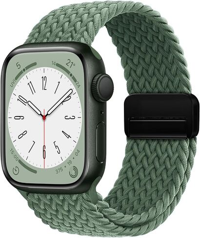 Stretchy Braided Sport Loop Compatible with Apple Watch Band Series 9 8 7 6 5 4 3 38mm 40mm 41mm 42mm 44mm 45mm 49mm for Women Men, Magnetic Buckle Nylon Elastic Strap for iWatch SE/Ultra 1/2 in Saudi Arabia