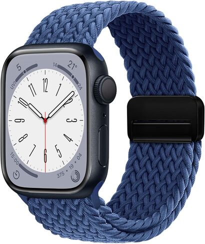 Stretchy Braided Sport Loop Compatible with Apple Watch Band Series 9 8 7 6 5 4 3 38mm 40mm 41mm 42mm 44mm 45mm 49mm for Women Men, Magnetic Buckle Nylon Elastic Strap for iWatch SE/Ultra 1/2 in Saudi Arabia