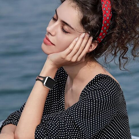 Getino Compatible with Apple Watch Band 40mm 38mm 41mm 42m 44mm 45mm 49mm for Women Men iwatch SE Ultra Series 9 8 7 6 5 4 3 2 1, Stylish Durable Breathable Soft Silicone Slim Sport Replacement Bands in Saudi Arabia