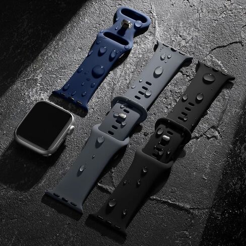 5 عبوات من أساور السيليكون الناعمة - متوافقة مع Apple Watch Ultra 2 وUltra Band 49 مم 45 مم 44 مم 42 مم 41 مم 40 مم 38 مم للرجال والنساء، حزام رياضي مسامي لسلسلة Ultra 2 iWatch 9 8 7 6 SE 5 4 3 2 in Saudi Arabia