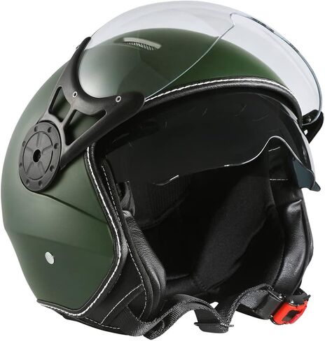 Harssidanzar Motorcycle Helmet Dual Visor Open Face Motorbike Scooter Moped Helmet Cruiser, DOT Approved, for Men and Women CU602AUS in Saudi Arabia