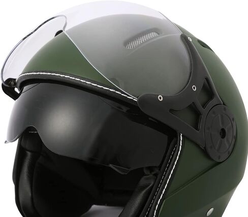 Harssidanzar Motorcycle Helmet Dual Visor Open Face Motorbike Scooter Moped Helmet Cruiser, DOT Approved, for Men and Women CU602AUS in Saudi Arabia