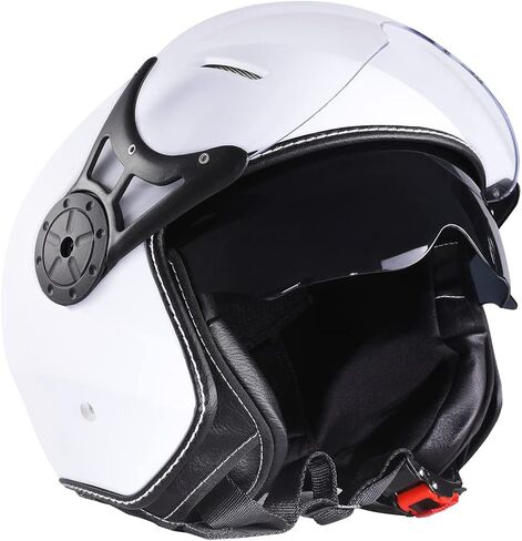 Harssidanzar Motorcycle Helmet Dual Visor Open Face Motorbike Scooter Moped Helmet Cruiser, DOT Approved, for Men and Women CU602AUS in Saudi Arabia