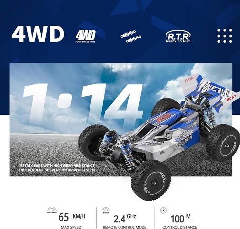 GoolRC WLtoys 144011 RC Cars for Adults, 1:14 Scale Remote Control Car, 4WD 65KM/H High Speed RC Racing Car, 2.4GHz All Terrains Off Road RC Buggy Trucks for Kids with 2 Batteries in Saudi Arabia