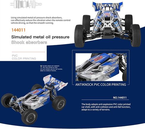 GoolRC WLtoys 144011 RC Cars for Adults, 1:14 Scale Remote Control Car, 4WD 65KM/H High Speed RC Racing Car, 2.4GHz All Terrains Off Road RC Buggy Trucks for Kids with 2 Batteries in Saudi Arabia
