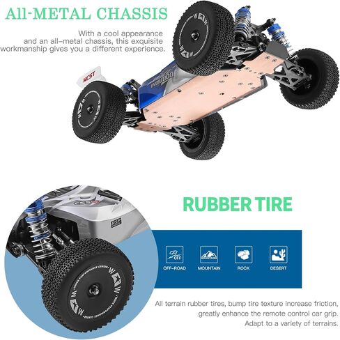 GoolRC WLtoys 144011 RC Cars for Adults, 1:14 Scale Remote Control Car, 4WD 65KM/H High Speed RC Racing Car, 2.4GHz All Terrains Off Road RC Buggy Trucks for Kids with 2 Batteries in Saudi Arabia