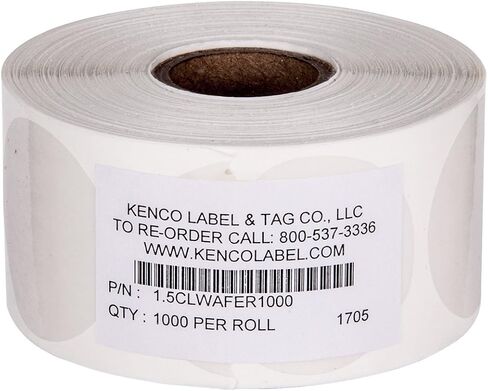 Clear Wafer Package Seals 1.5" Circle Tab Sticker Labels by Kenco (1 Pack (1,000) in Saudi Arabia