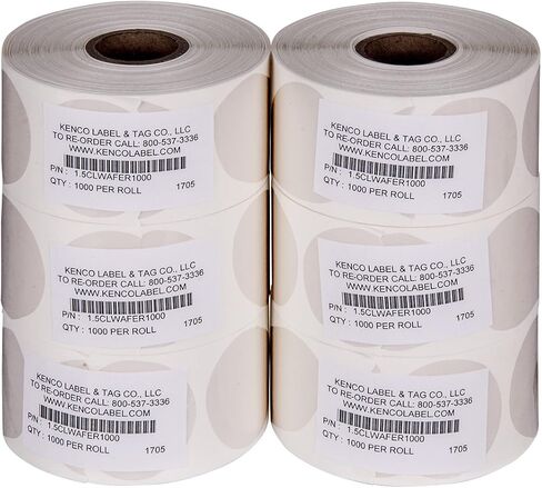 Clear Wafer Package Seals 1.5" Circle Tab Sticker Labels by Kenco (1 Pack (1,000) in Saudi Arabia