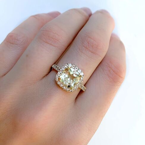 Womens Cushion Cut Gemstone Halo Statement Ring in White, Rose Or Yellow Flash Plated 925 Sterling Silver in Kuwait