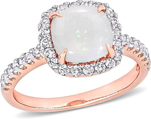 Womens Cushion Cut Gemstone Halo Statement Ring in White, Rose Or Yellow Flash Plated 925 Sterling Silver in Kuwait
