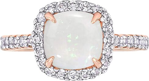 Womens Cushion Cut Gemstone Halo Statement Ring in White, Rose Or Yellow Flash Plated 925 Sterling Silver in Kuwait
