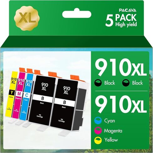 910XL Ink Cartridges for HP Printers for HP 910XL Ink Cartridges Combo Pack to Work with HP OfficeJet Pro 8020 8025 8028 8035 Printers (2Black, Cyan, Magenta, Yellow, 5 Pack) in Saudi Arabia