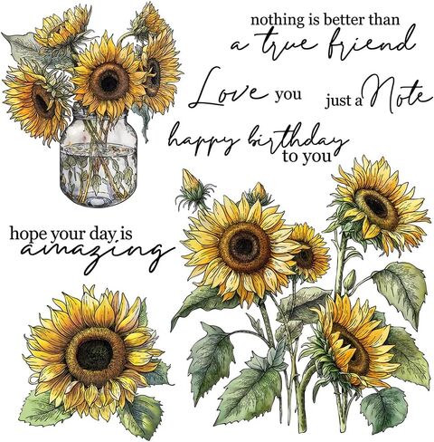 Spring Series Blooming Sunflowers Sunshine Clear Stamps and Dies Set for Card Making DIY Scrapbooking Clear Stamps Metal Cutting Dies for Paper Albums Crafts Decor in Saudi Arabia