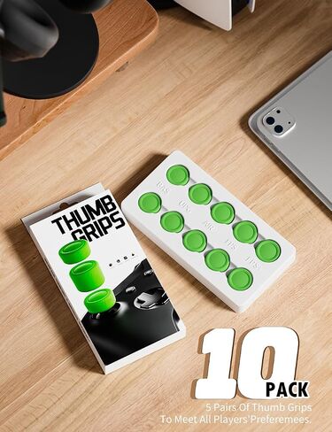 ELETIUO 5 Pairs/10 Pcs Thumb Grips Set for Xbox Series X/S,Xbox One,Xbox One X/S Controller,Anti-Slip Silicone Joystick Cap with 5 Designs, Custom Analog Thumbsticks Cover,Green in Saudi Arabia