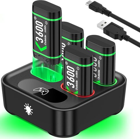 Rechargeable Xbox One Controller Battery Pack with 4x3600mWh, USB Xbox Controller Charger Station for Xbox Series X|S, Xbox One S/One X/Elite Controllers Xbox One Accessories (1500mAh) in Kuwait
