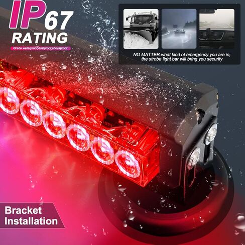 شريط أضواء الطوارئ القوية لمستشار المرور مقاس 24 بوصة، يعمل بالبطارية، ضوء تحذير ستروب LED على السطح العلوي للمخاطر مع قاعدة تثبيت مغناطيسية وقابس قابل لإعادة الشحن 12 فولت in Kuwait