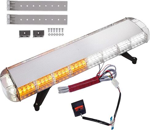 Happybuy 42 "LED ستروب ضوء بار 80 العنبر الأبيض LED تحذير خطر منارة الطوارئ ضوء بار منخفض المستوى إنفاذ القانون خطر وامض لسحب شاحنة مركبة عالمية in Kuwait