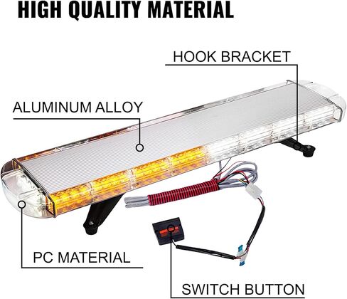 Happybuy 42 "LED ستروب ضوء بار 80 العنبر الأبيض LED تحذير خطر منارة الطوارئ ضوء بار منخفض المستوى إنفاذ القانون خطر وامض لسحب شاحنة مركبة عالمية in Kuwait