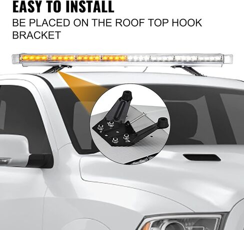Happybuy 42 "LED ستروب ضوء بار 80 العنبر الأبيض LED تحذير خطر منارة الطوارئ ضوء بار منخفض المستوى إنفاذ القانون خطر وامض لسحب شاحنة مركبة عالمية in Kuwait