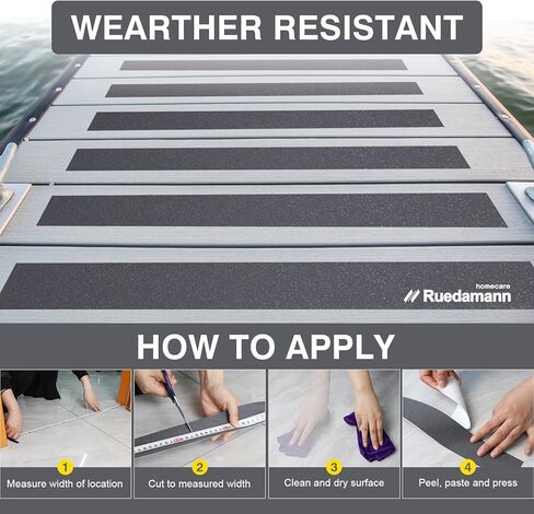 Ruedamann Anti Slip Tape, 6 Pack, 2 Inch × 19.7 Feet, High Traction Waterproof Grip Tape Roll for Outdoor Indoor, Friction Safety Adhesive Stripe for Stair Steps Treads, Grey in Kuwait