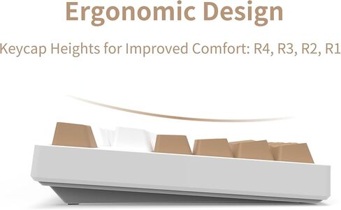 أغطية مفاتيح بنمط الأرقام الرومانية Premium PBT لوحة مفاتيح ميكانيكية عالمية ملف تعريف الكرز 134 مفتاحًا مجموعة كاملة لتخطيطات المفاتيح 61/64/68/71/87/100/104/108 غير شفافة أبيض/بني in Kuwait