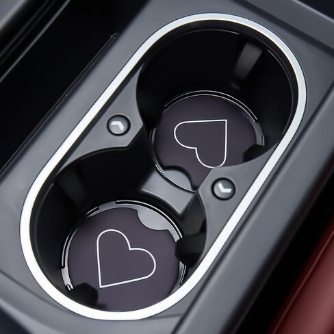 Jupswan Car Coaster for Cupholder,2 Pack Heart Aesthetic Car Decals Cup Coaster Car Accessories Car Finds Tiktok for Women Men, Clean,Tidy,Universal Fit in Saudi Arabia