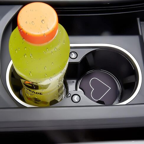 Jupswan Car Coaster for Cupholder,2 Pack Heart Aesthetic Car Decals Cup Coaster Car Accessories Car Finds Tiktok for Women Men, Clean,Tidy,Universal Fit in Saudi Arabia