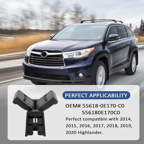 إدراج حامل كأس السيارة متوافق مع هايلاندر 2014-2020، مقسم حامل مشروبات السيارة مع إدراج زنبركي لتثبيت أكواب بأحجام مختلفة، ملحقات وحدة التحكم المركزية للسيارة OEM#55618-0E170-C0 in Kuwait