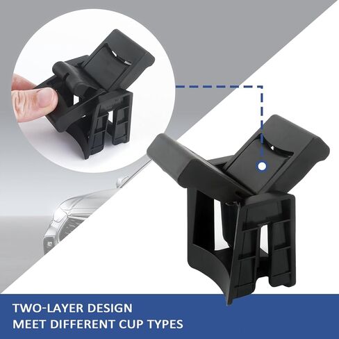 إدراج حامل كأس السيارة متوافق مع هايلاندر 2014-2020، مقسم حامل مشروبات السيارة مع إدراج زنبركي لتثبيت أكواب بأحجام مختلفة، ملحقات وحدة التحكم المركزية للسيارة OEM#55618-0E170-C0 in Kuwait