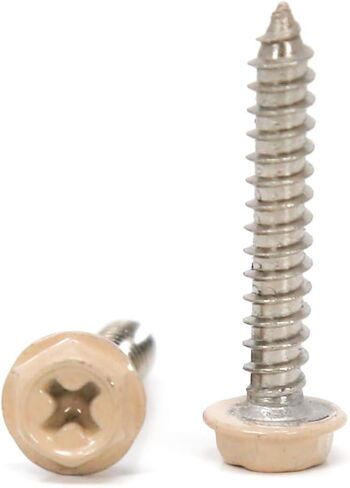 Everbilt 50 قطعة 8 × 1 بوصة. براغي معدنية من صفائح الفولاذ المقاوم للصدأ، رأس غسالة سداسية باللون البني فيليبس براغي معدنية ذاتية التنصت في صناديق مريحة وقابلة لإعادة الاستخدام، فضية 8 × 1 بوصة. مسامير معدنية صفائحية 50 قطعة in Kuwait