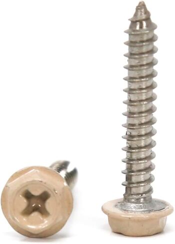 Everbilt 50 قطعة 8 × 1 بوصة. براغي معدنية من صفائح الفولاذ المقاوم للصدأ، رأس غسالة سداسية باللون البني فيليبس براغي معدنية ذاتية التنصت في صناديق مريحة وقابلة لإعادة الاستخدام، فضية 8 × 1 بوصة. مسامير معدنية صفائحية 50 قطعة in Kuwait