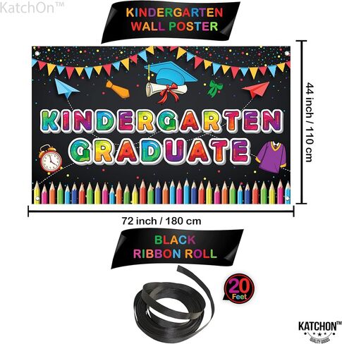 KatchOn, Kindergarten Graduation Backdrop - Large 72x44 Inch | Kindergarten Graduation Banner | Kindergarten Backdrop for Kindergarten Graduation Decorations Class of 2024 | Kinder Graduation Backdrop in Saudi Arabia