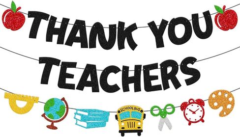 Thank You Teachers Banner Teacher Appreciation Week Decoration Thank You Teachers We Appreciate You Theme Garland Thank You for All You Do Classroom School Decoration in Saudi Arabia