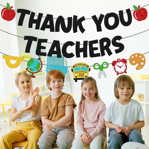 Thank You Teachers Banner Teacher Appreciation Week Decoration Thank You Teachers We Appreciate You Theme Garland Thank You for All You Do Classroom School Decoration in Saudi Arabia