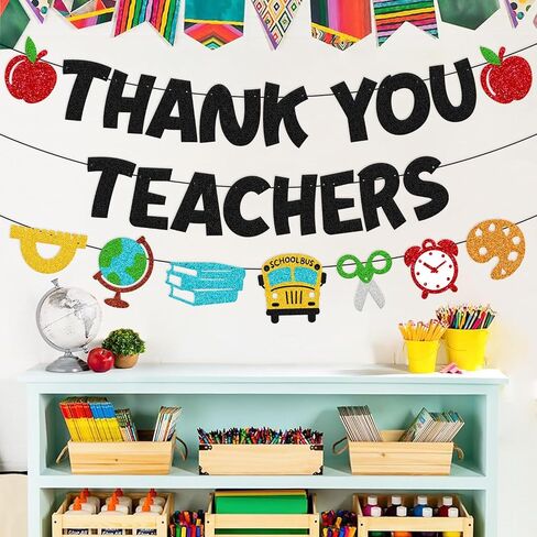 Thank You Teachers Banner Teacher Appreciation Week Decoration Thank You Teachers We Appreciate You Theme Garland Thank You for All You Do Classroom School Decoration in Saudi Arabia