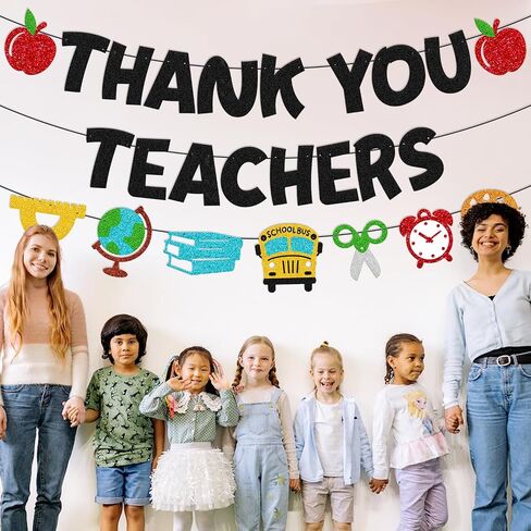 Thank You Teachers Banner Teacher Appreciation Week Decoration Thank You Teachers We Appreciate You Theme Garland Thank You for All You Do Classroom School Decoration in Saudi Arabia