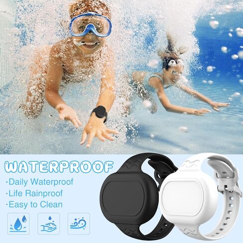 2 حزمة من سوار Smart Tag 2 المقاوم للماء، غطاء كامل من السيليكون متوافق مع Samsung Galaxy SmartTag2، SmartTag 2 Watch Band ملحقات حامل مخفي (أسود + أبيض) in Kuwait