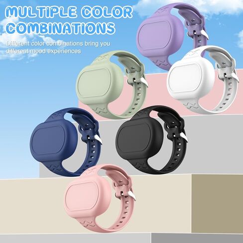 2 حزمة من سوار Smart Tag 2 المقاوم للماء، غطاء كامل من السيليكون متوافق مع Samsung Galaxy SmartTag2، SmartTag 2 Watch Band ملحقات حامل مخفي (أسود + أبيض) in Kuwait