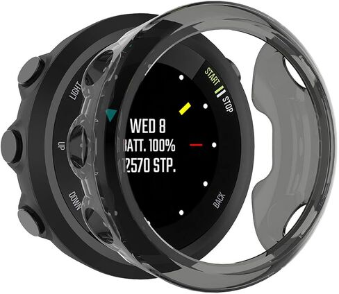 MOTONG لـ Garmin Forerunner 45 حافظة واقية شفافة من مادة TPU - غطاء حماية من مادة TPU لـ Garmin Forerunner 45 (TPU أسود) in Saudi Arabia