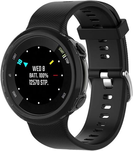 MOTONG لـ Garmin Forerunner 45 حافظة واقية شفافة من مادة TPU - غطاء حماية من مادة TPU لـ Garmin Forerunner 45 (TPU أسود) in Saudi Arabia