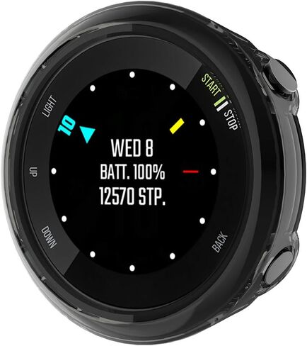 MOTONG لـ Garmin Forerunner 45 حافظة واقية شفافة من مادة TPU - غطاء حماية من مادة TPU لـ Garmin Forerunner 45 (TPU أسود) in Saudi Arabia