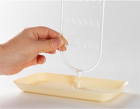 رف المجوهرات، حامل منظم المجوهرات، رف القرط مع 24 فتحة قرط وصينية تخزين سفلية، تخزين المجوهرات للقلادة والأساور والأقراط والخواتم والساعات (بيج) in Kuwait