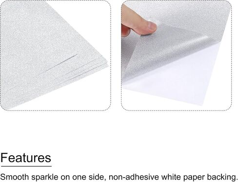 MECCANIXITY Glitter Cardstock Paper 7.8 Inch x 11.8 Inch, 10 Sheets Sparkly Paper Craft Cardstock for Thanksgiving Gift Box Wrapping Birthday Decor Scrapbook, Fuchsia, 80gsm in Saudi Arabia