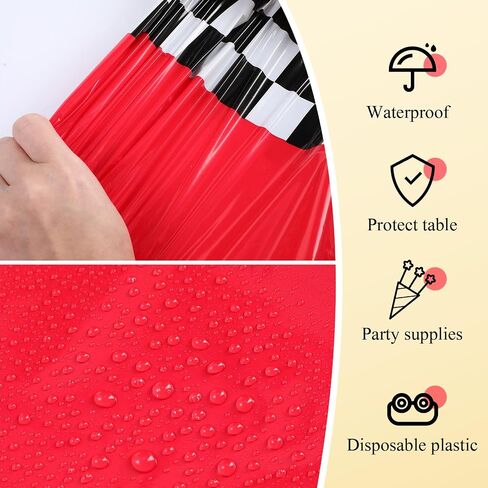 60 Pcs Car Theme Birthday Party Decorations Racing Party Supplies Include 52 Race Balloons Checked Balloons, 6 Red Plastic Racetrack Tablecloth, Balloon Chain, Adhesive Dot for Car Theme Party in Saudi Arabia