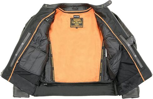 Milwaukee Leather MLM1551 Men's Black Cool-Tec Leather Sporty Lightweight Scooter Style Motorcycle Jacket w/Liner in Saudi Arabia