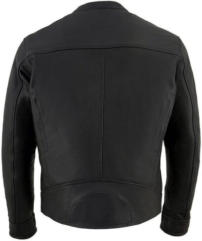Milwaukee Leather MLM1551 Men's Black Cool-Tec Leather Sporty Lightweight Scooter Style Motorcycle Jacket w/Liner in Saudi Arabia