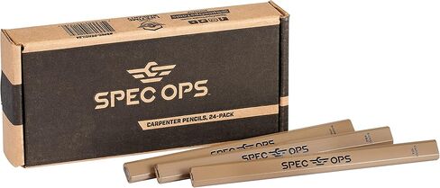 مجموعة أقلام رصاص من Spec Ops Tools مكونة من 24 قلم رصاص للنجار، و2 قلم نجار متوسط ​​الحجم، ووضع علامات دقيقة على موقع العمل، ومسطرة داخلية، ومقياس معماري، تم التبرع بها بنسبة 3% للمحاربين القدامى in Kuwait