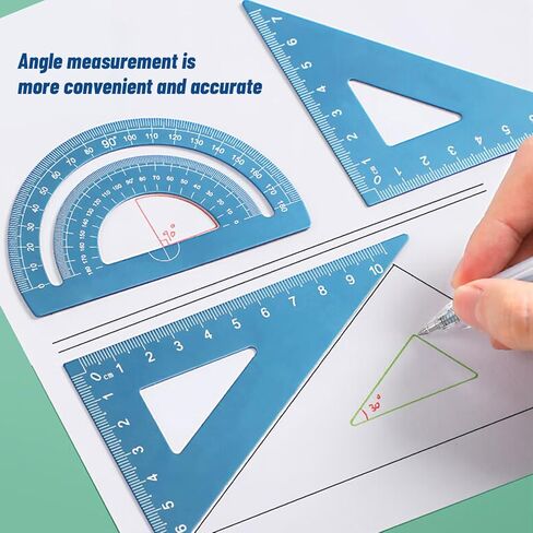 Geometry Set with Pencil Case, Rulers, Protractor. for Student Classroom Supplies and Engineering Drawings (Dark Blue) in Saudi Arabia