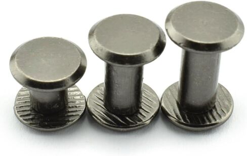 90 Sets Bronze Chicago Screws Assorted Kit Screw Posts Metal Accessories Nail Rivet Chicago Button for DIY Leather Decoration Bookbinding Slotted Flat Head Stud Screw 5x6/10/12mm in Saudi Arabia