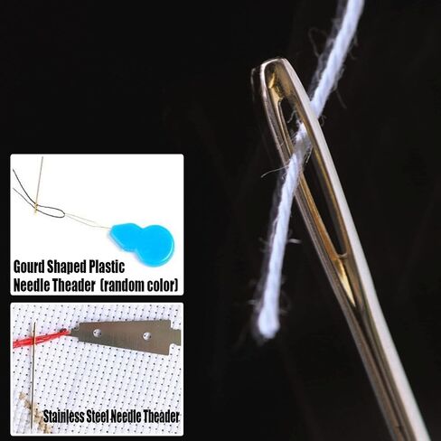 26 قطعة من إبر الخياطة اليدوية شديدة التحمل، أدوات حرفية جلدية تتضمن 15 إبرة خياطة جلدية و6 إبرة منحنية و4 خيوط و1 خيط غير منتقي لإصلاح المفروشات المنزلية والسجاد والقماش in Kuwait